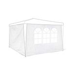 Relaxdays Side Parts Set of 2 for 3x3m Gazebo Pavilion Tent, Walls w Windows for Canopy, Privacy Screen for Party Tent, White