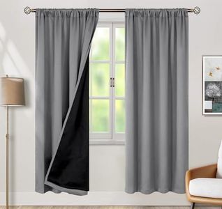 BGment 100% Blackout Curtains for Bedroom 84 Inch Length 2 Panels, Thermal Insulated Room Darkening Curtains Rod Pocket Soundproof Bedroom Living Room Window Curtains, Dove Grey, Each 52 Inch Wide
