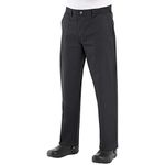 Chef Designs Men's Chef Pant, Black, 42x30