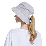 YAMEE Bucket Hat with Ponytail Hole