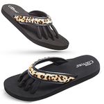 Pedi Couture Womens Pedicure Spa Sandals Leopard 10.5-11 B(M) US