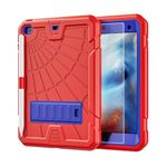 TSQQST iPad Mini 4/5 Case for Kids with Glass Screen Protector 2015 2019 | iPad Mini 5th 4th Generation Case with Pencil Holder+Stand | Shockproof Rugged Cover Case for iPad Mini 7.9 Inch | Blue+Red