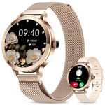 Smart Watch for Women with Magnetic Strap, 1.1" Touch Screen Smart Watch Female with Heart Rate SpO2 Sleep Monitor, 110+ Sport Fitness Tracker, IP68 Waterproof Pedometer watch for iOS Android Rosegold