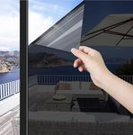 ONETON One Way Window Film Heat Control Sun Blocking Anti UV Daytime Privacy Mirror Window Film No Glue Static Cling Non-Adhesive for Home Office (20x100 in, 50% Black Film)
