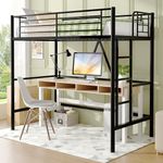 VECELO Metal Loft Bed Twin Size, He