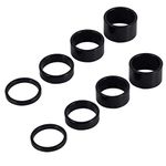 8 PCS Bicycle Headset Spacer Bike Handlebar Stem Spacers Threadless Aluminum Alloy Headset Stem Spacer Set Fit 1 1/8-Inch Stem For MTB BMX Mountain Road Bikes Cycling 2MM 3MM 5MM 10MM(Black)