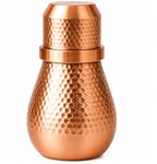 2activelife Hammered Copper Bedside Water Carafe – 34 oz Polished Pitcher with Lid | Pure Copper Bottle for Drinking Water | Ayurveda Healing Benefits | Heavy Duty Vessel (H 7.5" x W 4.25")