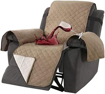 H.VERSAILTEX 100% Waterproof Recliner Cover Recliner Couch Protector Triple Non-Slip Recliner Slipcover for 1 Cushion Furniture Protector for Pets, Kids,Dog (Recliner, Khaki)