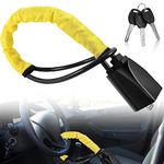 Steering Wheel Lock, Car Lock Anti-Theft Device, Steering Wheel Locks for My Car, High Visibility Car Security Steering Lock Anti Theft Car Security Lock with 3Keys for Car Trucks SUV Van(Yellow)