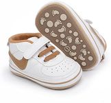 Clowora Unsex Baby Shoes Boys Girls Infant Sneakers Non-Slip Soft Rubber Sole Toddler Crib First Walker Lightweight Shoes, A03/Khaki, 3-6 Months Infant