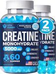 Vita Guard 5000mg Creatine Monohydrate Gummies Formula for Men and Women Ultimate Muscle Builder, Energy Booster & Pre-Workout Supplement (2 Pack)