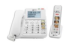 Geemarc Amplidect 295 Combi Photo - Loud Corded and Cordless Phone with Answering Machine and Customisable Photo Buttons for Elderly - Low to Medium Hearing Loss - Hearing Aid Compatible - UK Version