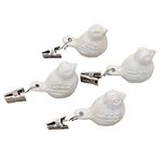 Funly mee Set of 4 Antique Tablecloth Weights with White Bird, Tablecloths Heavy for Outdoor Garden Party Picnic .(White)