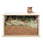 Niteangel Visible Hamster Digging Box for Syrian Dwarf Roborovski Campbell Hamsters Gerbils Mice Lemmings Degus or Other Small-Sized Pets (Burlywood)