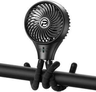 Auto Oscillating Stroller Fan, Portable with Flexible Tripod, Ultra Quiet USB Desk Fan for Stroller/Car Seat/Treadmill/Camping/Hurricane/Outage, Black
