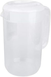 Housoutil Plastic Large Water Pitcher with Lid, 1 Gallon/ 4L Carafes Drinks Water Jug, Shatterproof Straining Pitcher Round Lid for Hot/Cold Lemonade Juice Beverage Ice Tea Kettle (White)