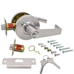 Nuk3y Azure Grade 2 Commercial Duty Cylindrical Lever Lockeset, ADA, UL rated, Satin Chrome US26D (Entry)