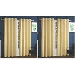 Exporthub Set of 2 Piece Heavy Quality Polyester Texture Design Cream Color Eyelet Door Curtains - Door - 7 feet Long (EHSPR902_74) (Pack of 2)