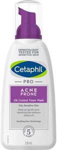 Cetaphil Pro Acne Prone Oil Control Foam Wash 236ml, Deep Cleansing formula, Excess Oil Removal, For Acne Prone Skin, Soap-free, Hypoallergenic, Non-Acnegenic & Non-Comedogenic, Dermatologist Tested