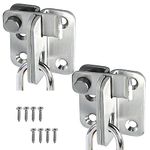 Sayayo Sliding Bolt Lock Latch Heavy Duty Stainless Steel Slide Bolt Latch, Safety Door Lock with Padlock Hole for Bathroom Bedroom Cabinet Garden, 2 PCS, Brushed, CMS3001-2P