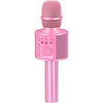 BONAOK Wireless Bluetooth Karaoke Microphone,3-in-1 Portable Handheld Karaoke Mic Speaker Machine Home Party Birthday for All Smartphones PC(Q37 Pink)