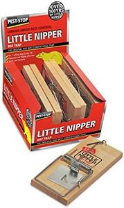 Pest-Stop Little Nipper Rat Trap - Wooden Traps for Indoors - Durable Reusable Snap Traps - Rat Trap for Rodent Control - Rattraps for Home and Office - Contains 6 Loose Traps