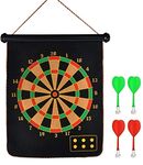 FunBlast Magnet Dart Board Game for kids,Double Sided Magnet Dart Board with Darts, Size- 12 Inches (Multicolor)