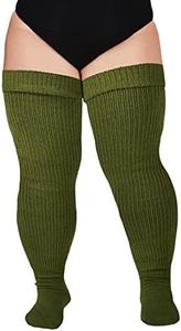 Plus Size Womens Thigh High Socks for Thick Thighs- Extra Long & Thick Over the Knee Stockings- Leg Warmer Boot Socks
