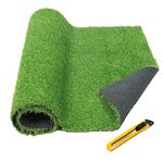 RED WIND 40 MM Artificial Green Grass Mat 5 Feet X 2 Feet for Home Decor_Balcony_Floor Carpet_Terrace_Decoration_Lawn and Garden with 1 Blade_1 X 2 Feet Size Grass Mat RWDGM23