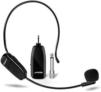SOAIY UHF 2 in 1 Microfono Wireless Professionale Microfono Archetto Wireless Auricolare/a mano,Trasmissione 50 metri Microfono Wireless per voce Amplificatore Presentazione Insegnamento Lezioni
