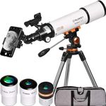 Slokey 50080 Astronomical Refractor - Portable and Powerful 25x-250x Travel Scope - Ideal for Kids and Beginner Adults - Astronomical Telescope for Moon, Planets and Stargazing - 80 cm x 125 cm