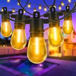 Vanranger Outdoor Festoon Lights Mains Powered - 100ft 30m 30+2 S14 LED Bulbs Garden String Light IP65 Waterproof Outside Lighting for Patio Gazebo Pergola Backyard