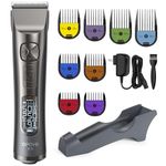 opove H5 Hair Clippers for Men, Professional Cordless Clippers with 250min Runtime & Smart LCD, Quiet Hair Trimmer, Perfect for Kids, Bearded Men, Women & Barbers (Black Gift Boxed)