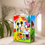 Prakruthi Pulp Art Mickey Mouse Donald Duck Theme Gift Paper Bag for Kids Birthday Party, Baby Shower Presents, Return Gifts - 8"X10"X4" (WXHXG) - Pack of 10