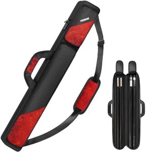PEKREWS Pool Cue Case, Pool Stick Case 2x2 Holds 2 Sticks with 2 Accessory Zipper Pockets, Sturdy Polyester Pool Cue Carry Bag with Shoulder Strap Handle, Soft Billiard Cue Sling Bag for Men and Women