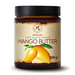 Mango Butter Refined 100g - Mangifera Indica Seed Butter - Indonesia - 100% Pure & Natural - Glass Bottle - for Beauty - Massage - Wellness - Cosmetics - Body Mango Butter