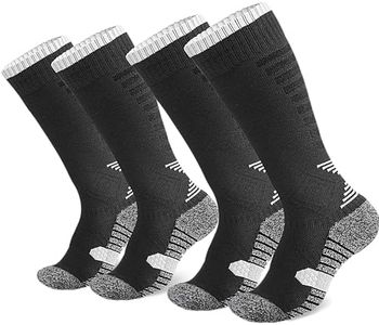 2-Pairs Athletic Soccer Socks for Kids Youth Boys and Girls (7-12 Years Old) Team Sport Baseball Socks Cushion Breathable Tennis Socks (AU, Numeric, 3, 6, Regular, Regular, Black)