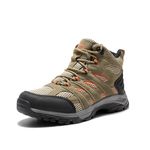 NORTIV 8 Women's Waterproof Hiking Boots Outdoor Trekking Mid Backpacking Mountaineering Lightweight Boots, Brown/Orange, 6.5