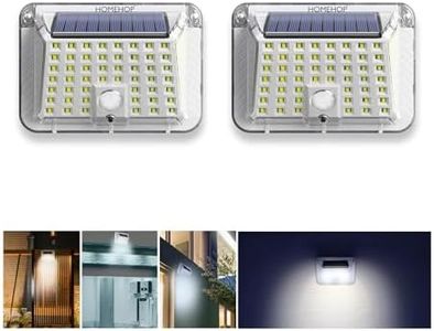 Homehop Solar Outdoor Wall Lamp Led Motion Sensor Lights for Home Waterproof Security Lighting for Garden, Patio and Pathways (800mA/ABS+PS/Cool White) Pack of 2