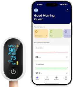 Bluetooth Pulse Oximeter Fingertip, Smart Blood Oxygen Saturation Monitor with App for Sports & Aviation, Accurate SpO2 & Heart Rate Reader with Full OLED Screen, Perfusion Index, Batteries Included