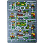 Kids Rug City Map Fun Play Rug 3' X 5' Children Area Rug - Non Skid Gel Backing (39" x 56")