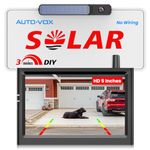 AUTO-VOX Solar Wireless Backup Camera with 5" HD Monitor,3 Mins DIY Installation & Battery Powered Back Up Camera for Cars, IP69K Waterproof Reverse Camera for Car/Van/SUV/Truck/Trailer