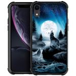 CARLOCA Compatible with iPhone XR Case,Star Howling Wolfs iPhone XR Cases for Boyfriend Boys,Graphic Design Shockproof Anti-Scratch Drop Protection Case for iPhone XR