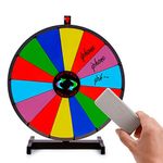 T-SIGN Heavy Duty Prize Wheel Spinning, Tabletop 14 Slots Color Prize Wheel Spinner with Dry Erase Marker and Eraser for Carnival and Trade Show, Win The Fortune Spin Game (Black, 24 Inch)