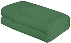 Royale Linens Queen Size Flat Sheet Only - Brushed 1800 Microfiber - Ultra Soft & Breathable - Wrinkle Resistant - Hotel Quality Flat Sheet Sold Separately - Top Sheet for Bed - (Queen, Hunter Green)