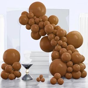 PartyWoo Coffee Brown Balloons, 140 pcs Boho Brown Balloons Different Sizes Pack of 18 Inch 12 Inch 10 Inch 5 Inch Brown Balloons for Balloon Garland or Balloon Arch as Party Decorations, Brown-F09