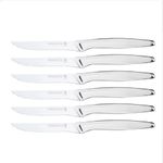 HENCKELS 6 Piece Kitchen Steak Knife Set, Premium Silver, Stainless Steel Serrated Cutlery Set, German Engineered Informed by 100+ Years of Mastery