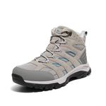 NORTIV 8 Women's Waterproof Hiking Boots Outdoor Trekking Mid Backpacking Mountaineering Lightweight Boots, Light Grey, 9