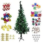 Taufa Villa 6 Feet Christmas Tree + 108 Pcs Decoration Ornaments for Home 6 Ft Christmas Tree for Home X-Mas Tree Decoration Festive Tree for Christmas, Xmas Tree for Home Decoration (6FEET TREE) | Christmas tree 6 feet