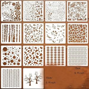 Armastuse Drawing Painting Stencils Set, 14 Template Stencils for Crafts Reusable, Plastic Painting Stencils for Painting on Wood